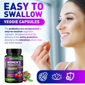 Probiotiques pour Femmes Built by Nature capsules ouvertes