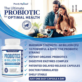 Probiotiques Purely Optimal 30 capsules dans un environnement de cuisine