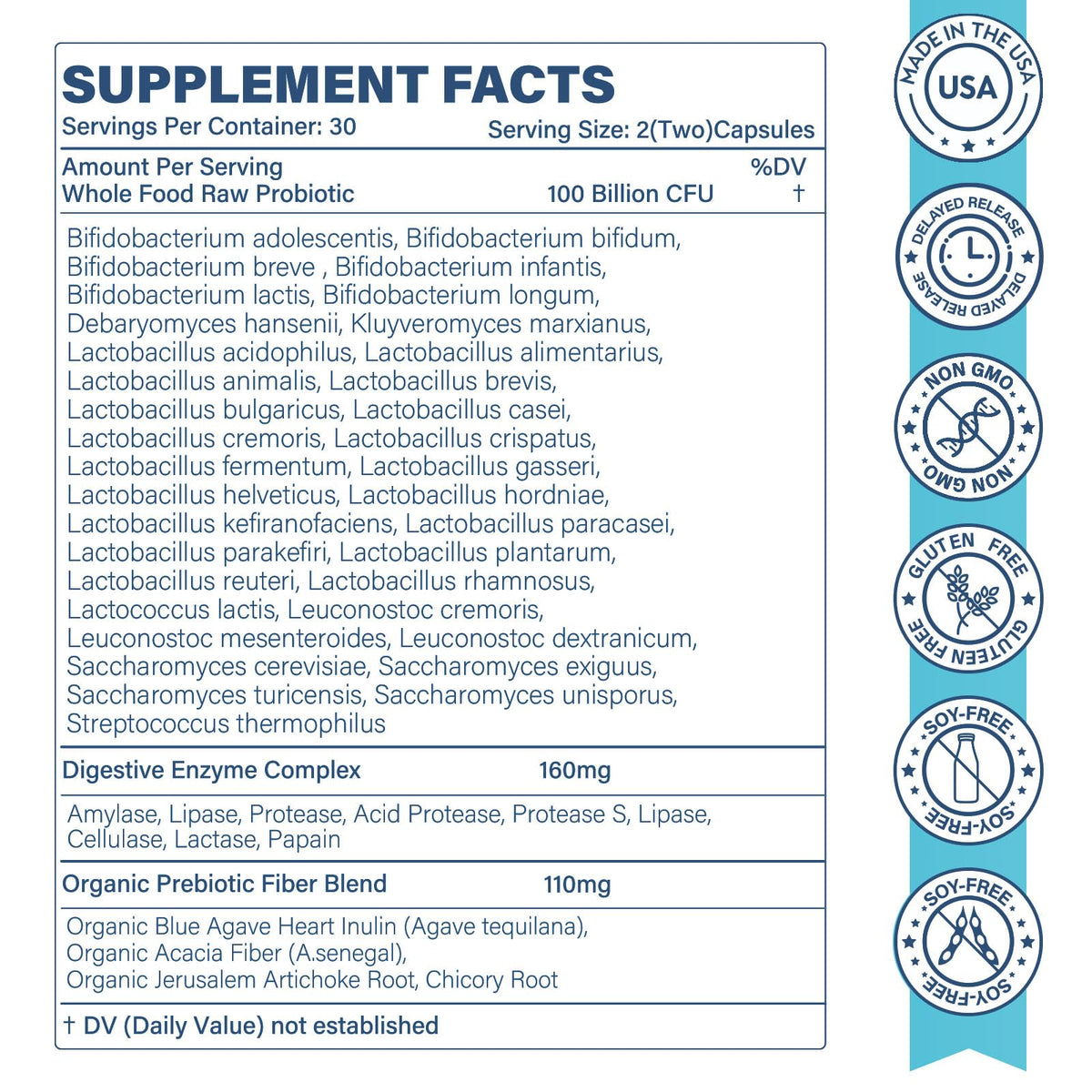 Probiotiques Sunshine & Rain capsules plant-based vue de près