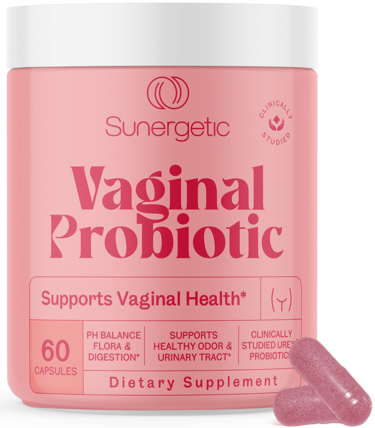 Probiotiques vaginaux Sunergetic 60 capsules vue avant