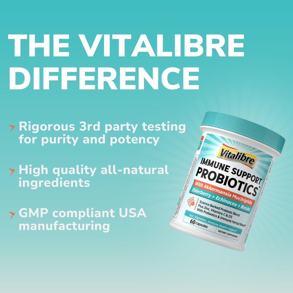 Probiotiques Vitalibre sur un fond naturel