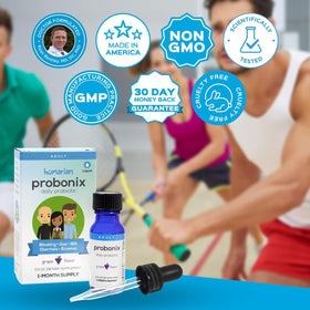 Probonix probiotique liquide 45 milliards CFU gouttes dans un verre