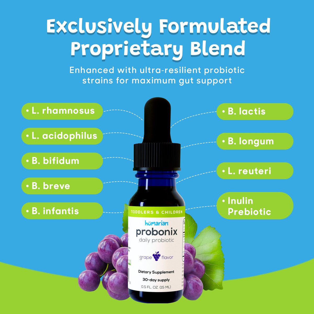Probonix Probiotique Liquide Enfants 30 Jours Étiquette Détail
