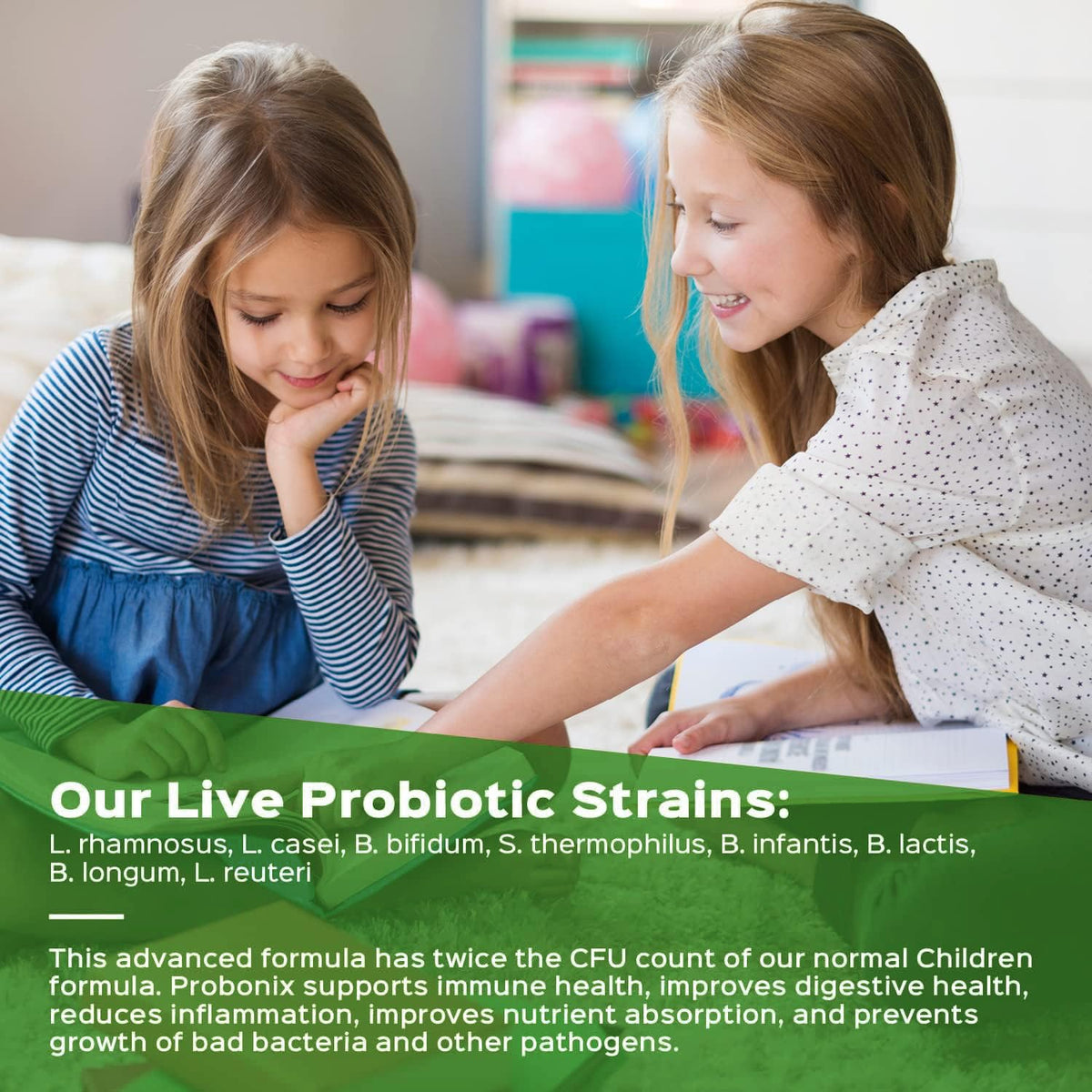 Probonix Probiotiques Liquides pour Enfants gouttes sur un verre