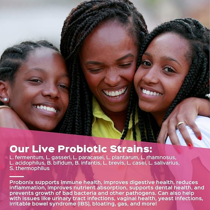 Probonix Probiotiques Liquides pour Femmes, flacon sur une table