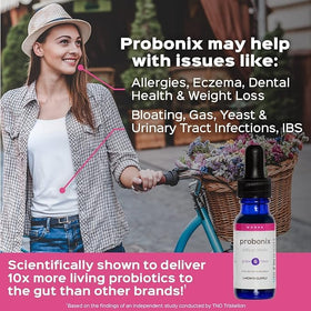 Probonix Probiotiques Liquides pour Femmes, gouttes sur une cuillère