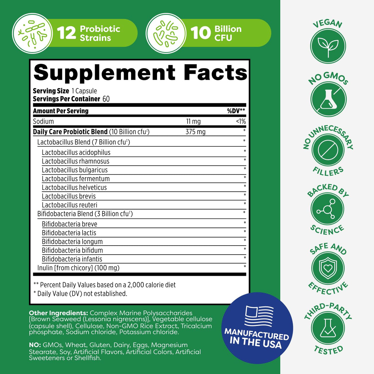 Probulin Complément Alimentaire Probiotique ouvert avec capsules
