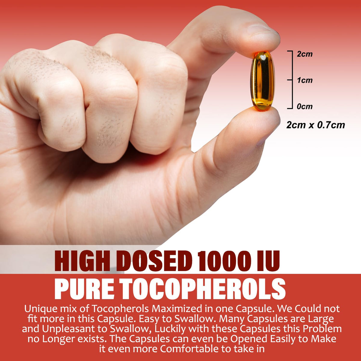 Procapsin Vitamine E 1000 IU sur un fond blanc