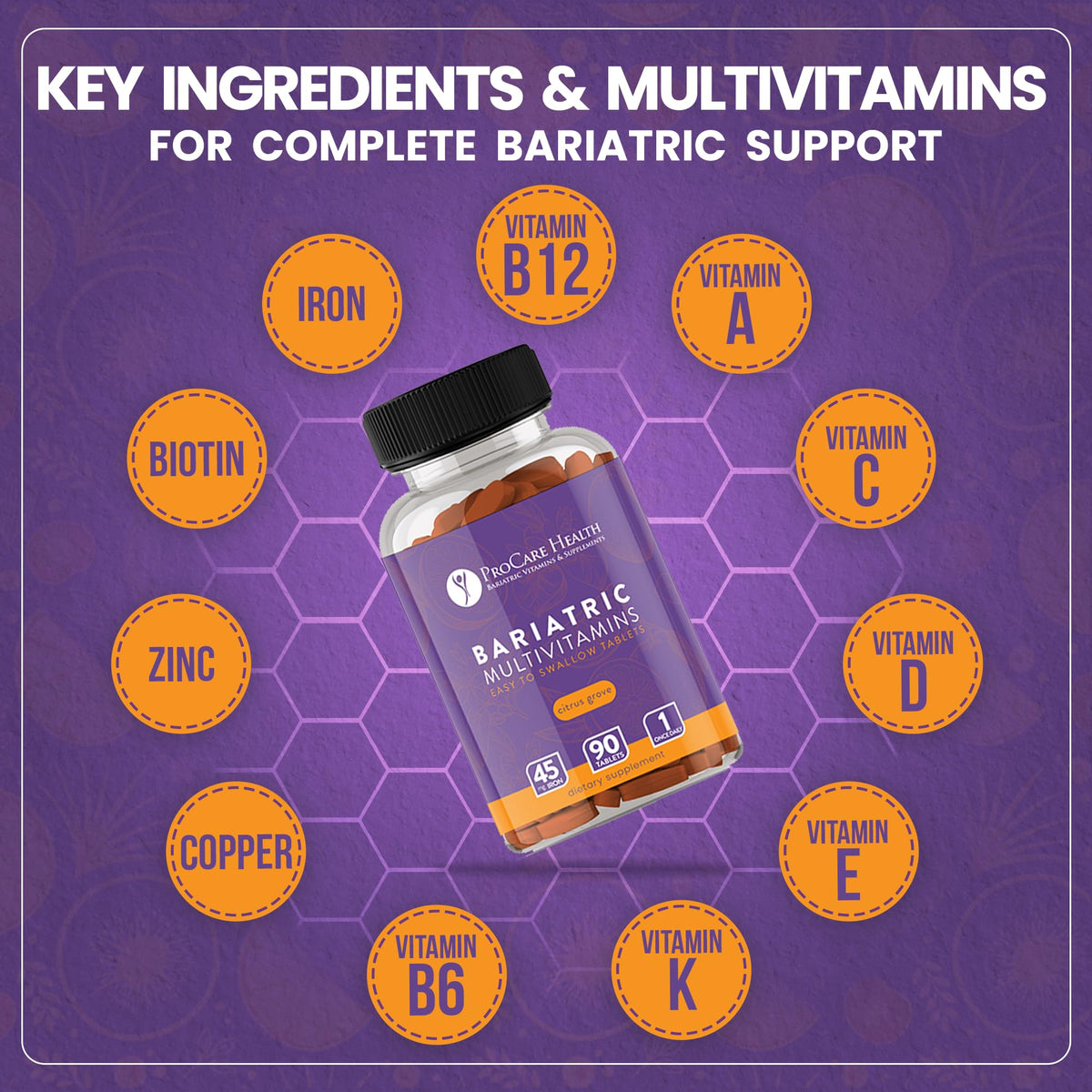 ProCare Health Easy-45 Multivitamines Bariatriques - vue de côté