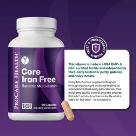 ProCare Health Multivitamine Bariatrie Sans Fer, informations sur le produit