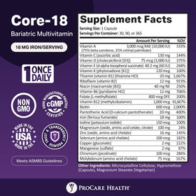 ProCare Health Multivitamine Bariatrique 18mg Fer gélules ouvertes