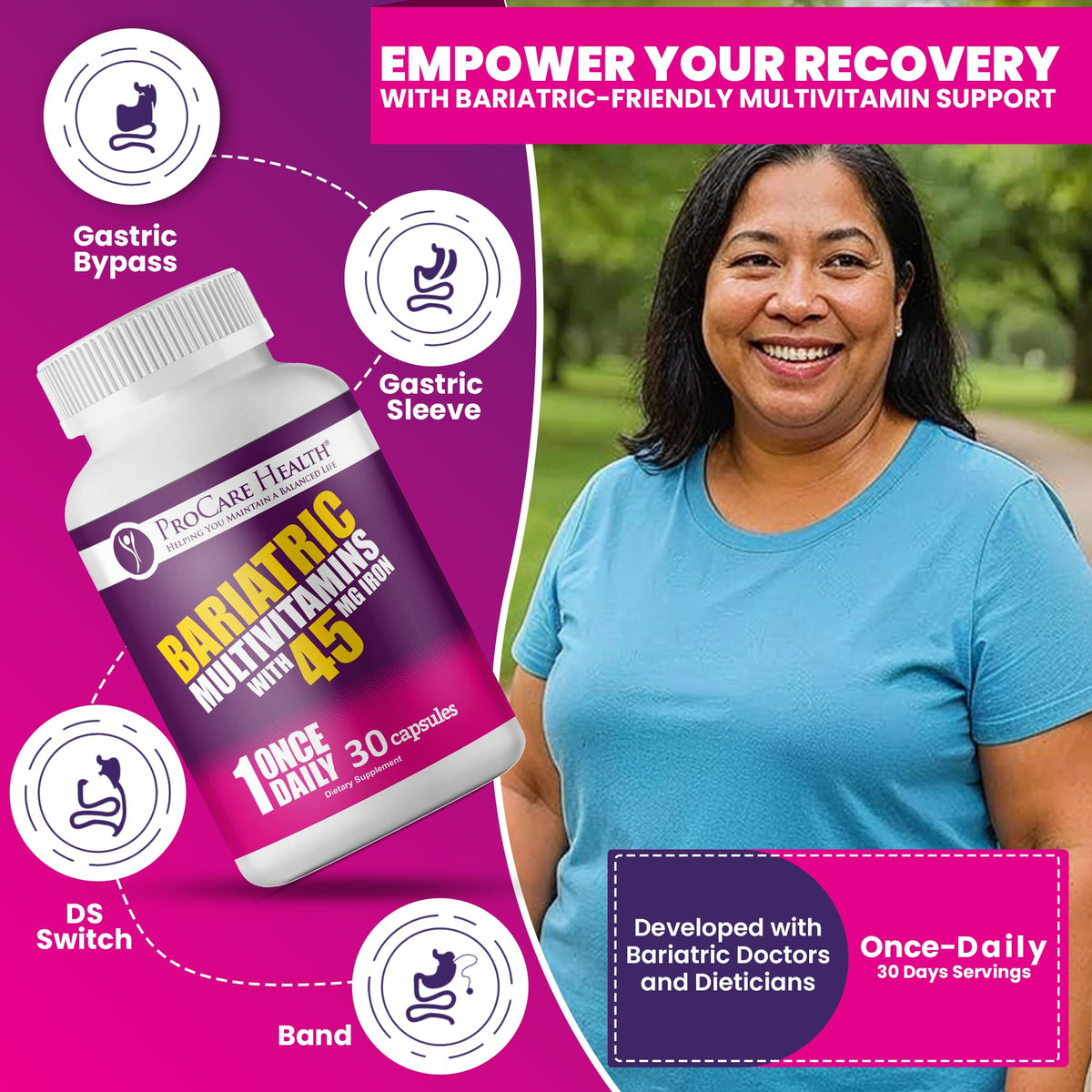ProCare Health Multivitamine Bariatrique capsule vue de près