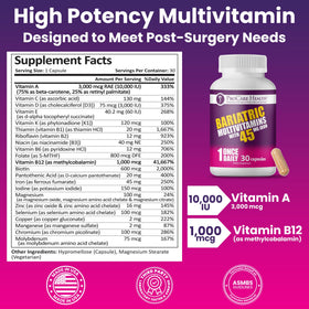 ProCare Health Multivitamine Bariatrique étiquette de la bouteille