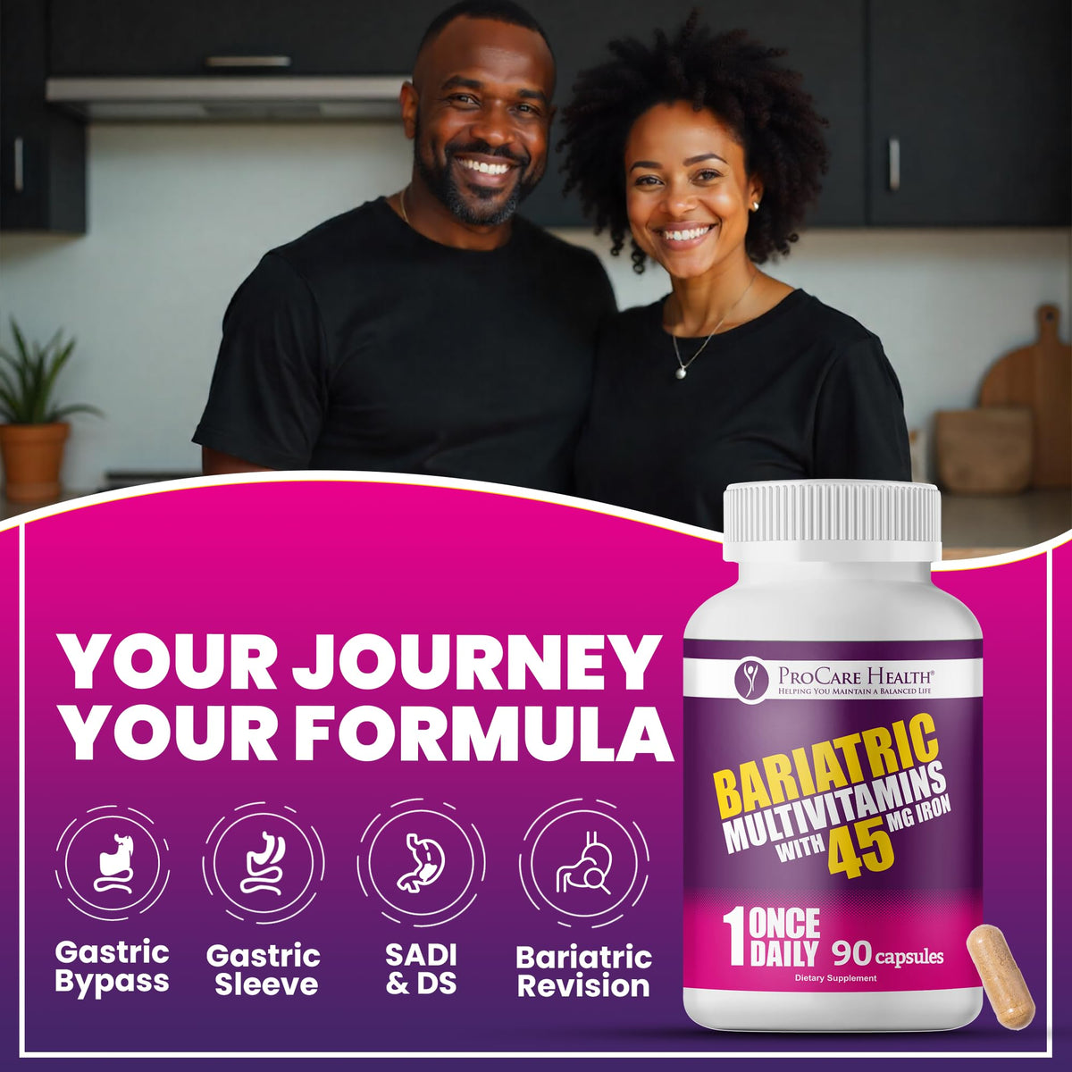 ProCare Health Multivitamine Bariatrique flacon avec capsules
