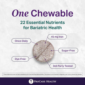 ProCare Health Multivitamine Bariatrique, présentation du produit sur une table