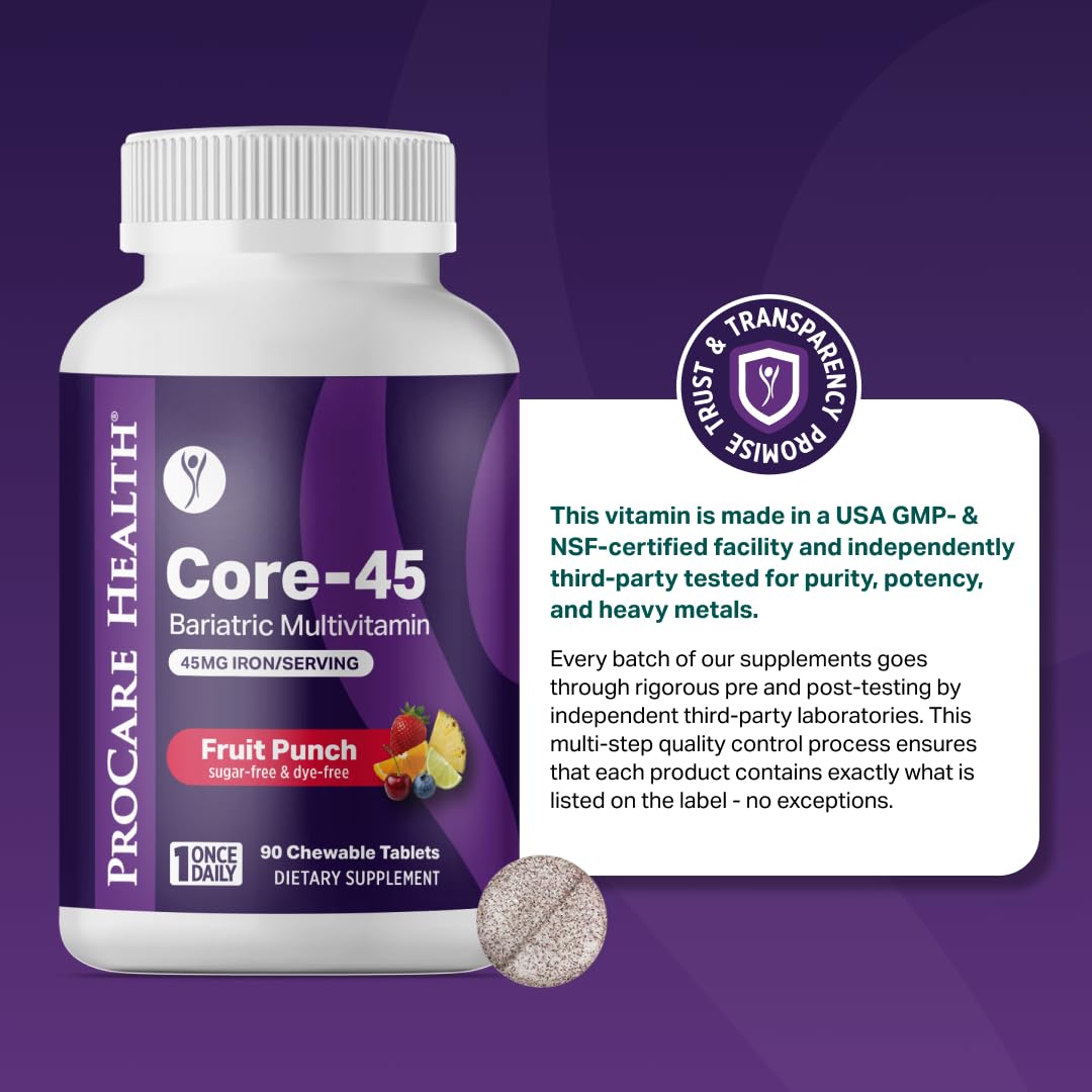 ProCare Health Multivitamine Bariatrique, vue de côté de l'emballage