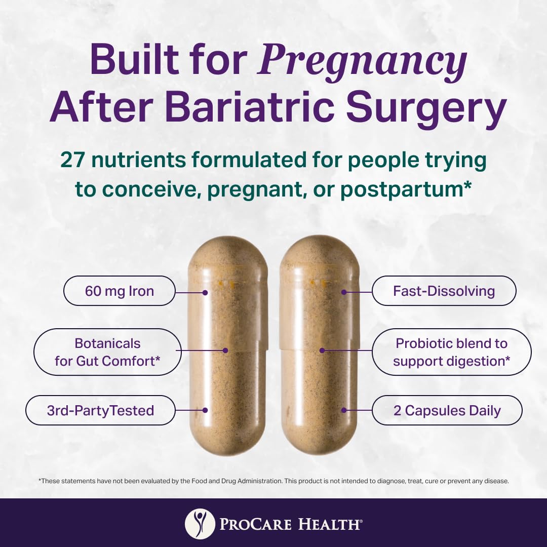 ProCare Health Multivitamine Prénatale Bariatrie avec des ingrédients
