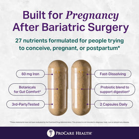 ProCare Health Multivitamine Prénatale Bariatrie avec des ingrédients