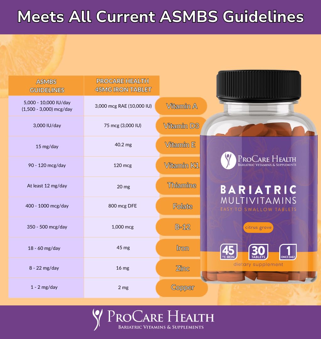 ProCare Health Multivitamines Bariatriques pour une routine quotidienne