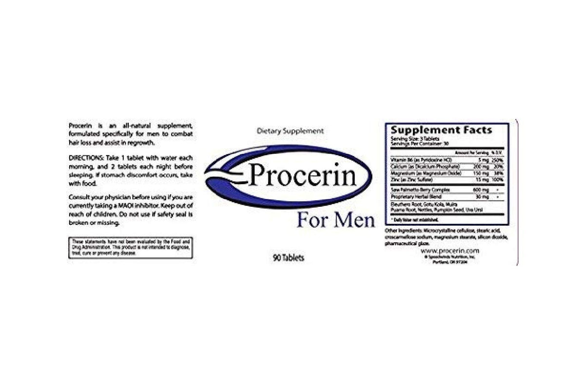 Procerin comprimés avec son emballage visible