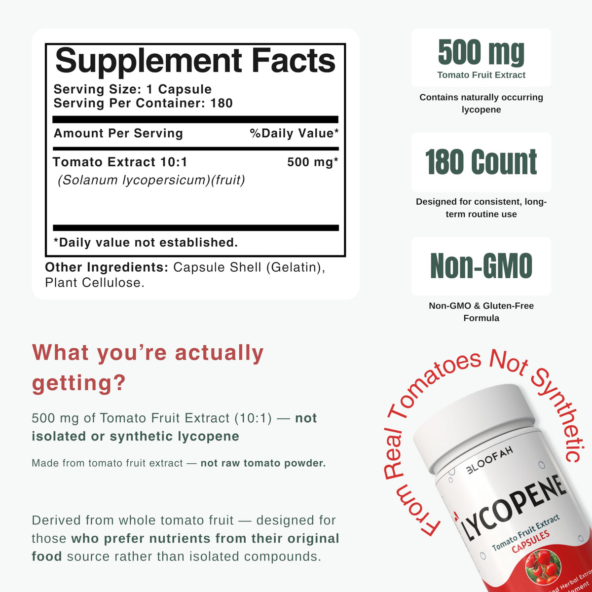 Proche de l'extrait de tomate lycopène 500mg en capsule