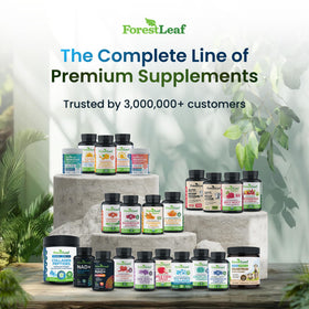 Produit ForestLeaf sur une table avec des plantes