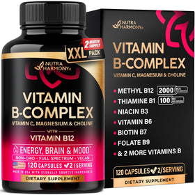 Produit NUTRAHARMONY Complexe de Vitamines B 120 capsules vue de face