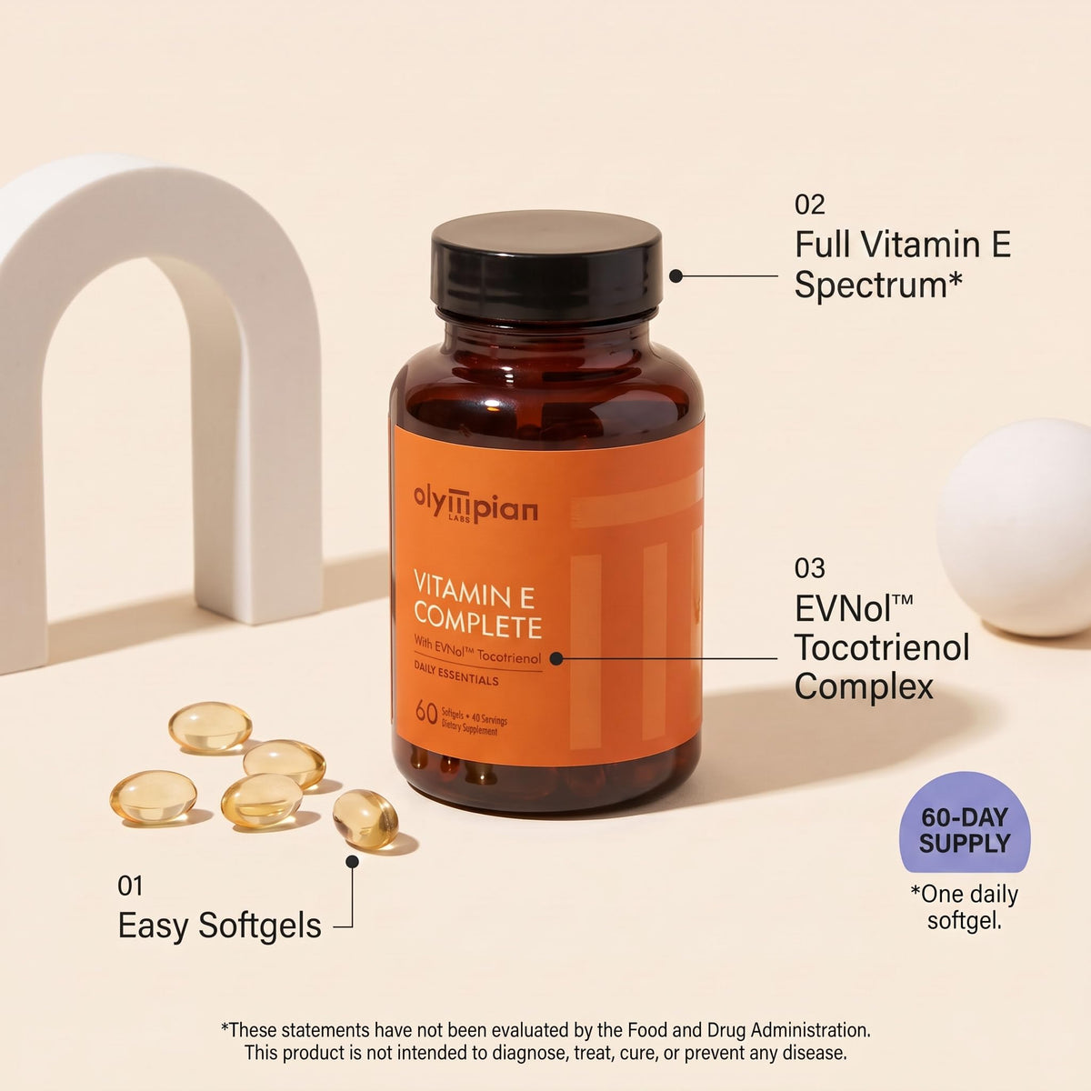 Produit Olympian Labs sur un fond neutre