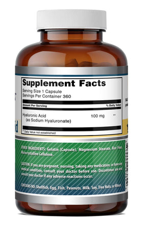 Produits Amazing Nutrition sur une table, incluant Acide Hyaluronique