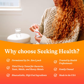 Produits de santé de Seeking Health sur une table