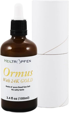 Produits Heiltropfen avec Ormus 24K or en arrière-plan