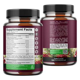 Produits Natures Craft, capsules de cranberry et ingrédients botaniques