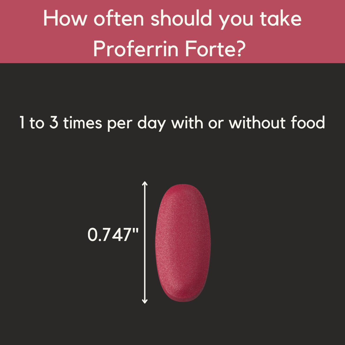 Proferrin Fer Hémique 12 mg comprimés avec une main pour échelle