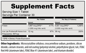 Proferrin Forte comprimé avec dosage de 12 mg de fer hémique