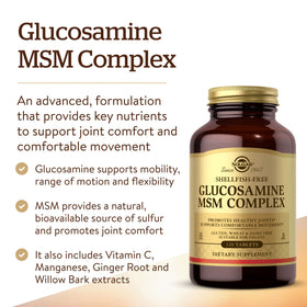 Profil de l'emballage Solgar Glucosamine MSM Complex