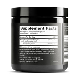 Profil de l'emballage Toniiq Phosphatidylserine 400mg