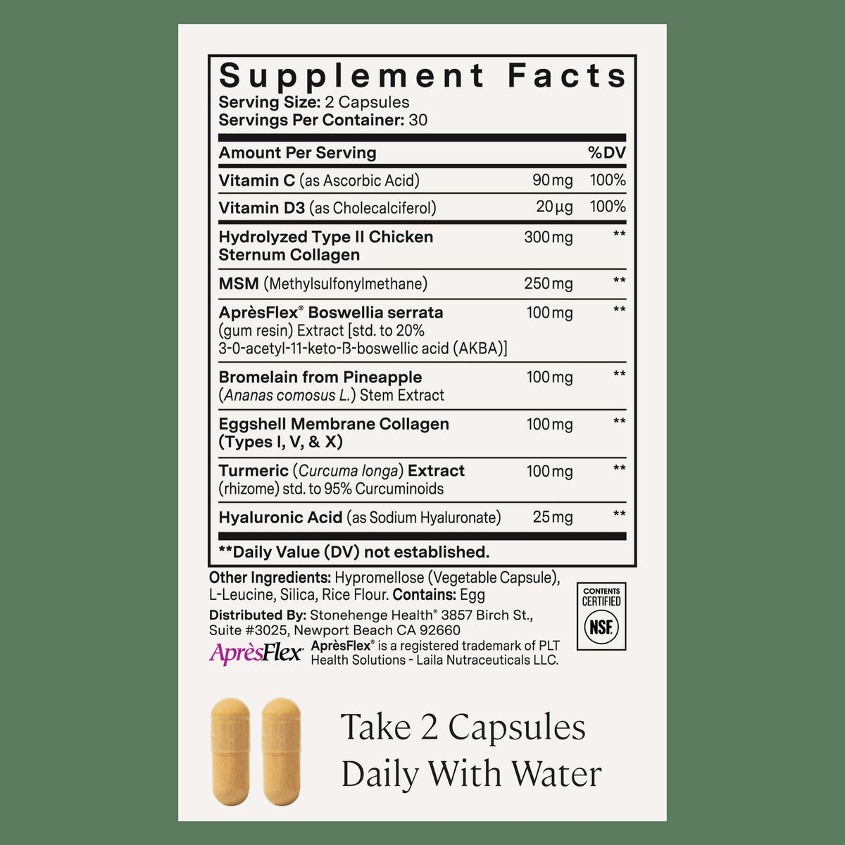 Profil de la bouteille de Stonehenge Health Dynamic Joint