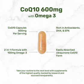 Profil des capsules CoQ10 600mg avec Omega 3 100mg