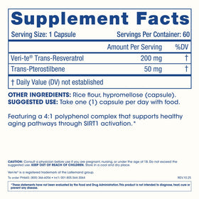ProHealth Activateur de Sirtuine 1, vue de côté des capsules