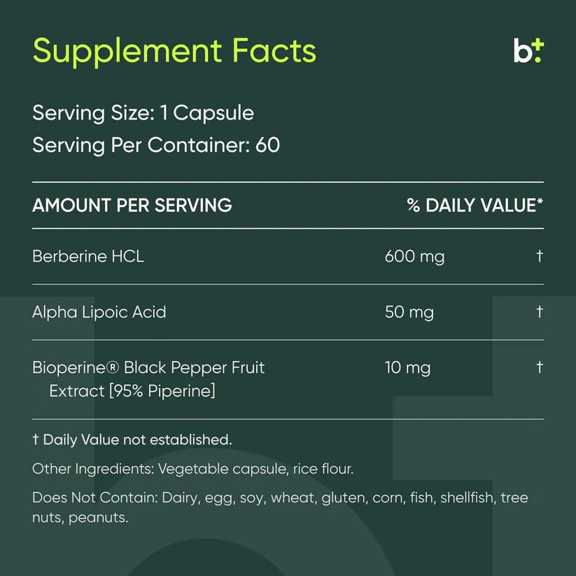 ProHealth Berberine Pro 1200 mg avec un verre d'eau