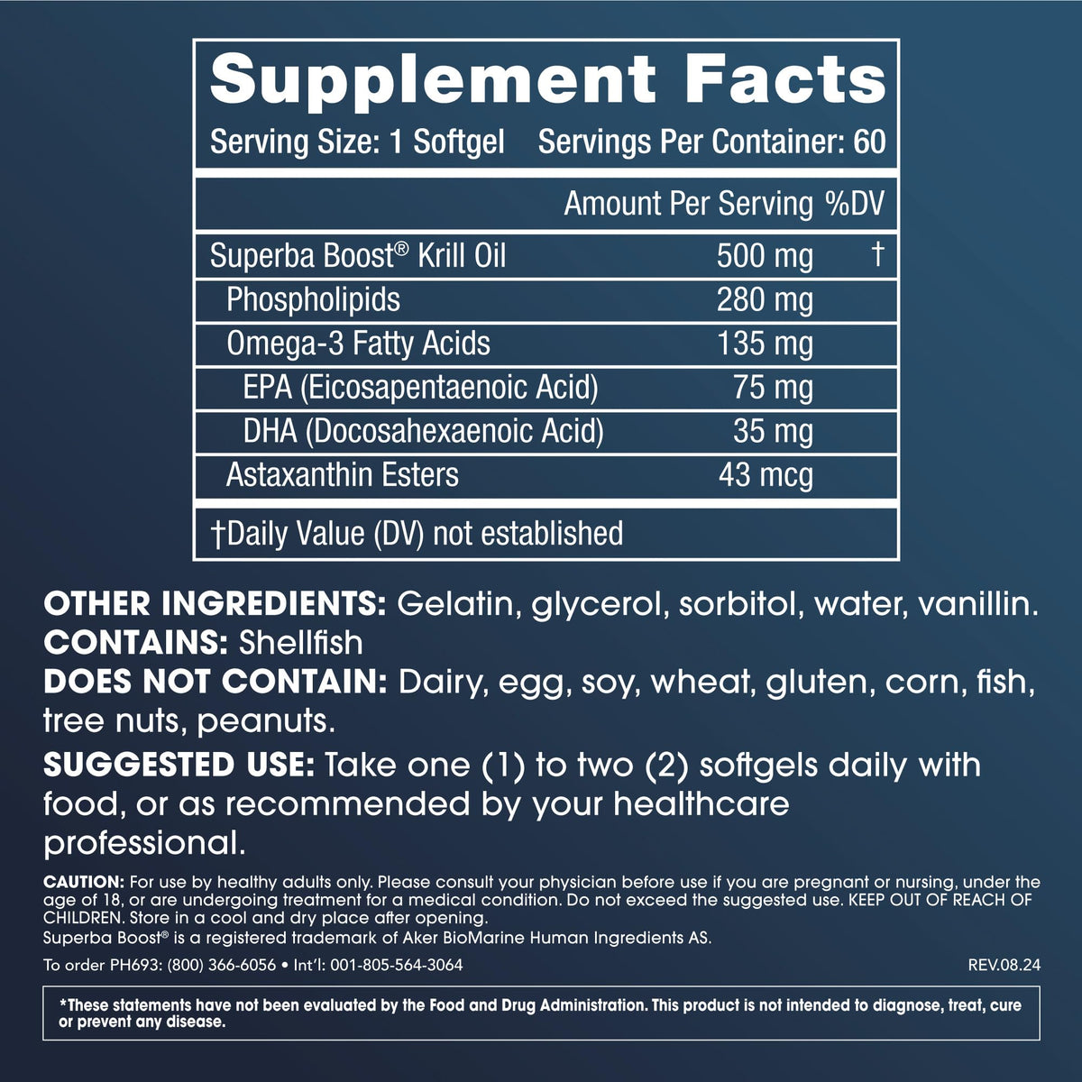 ProHealth Huile de Krill Pure 500 mg, gélules molles en boîte