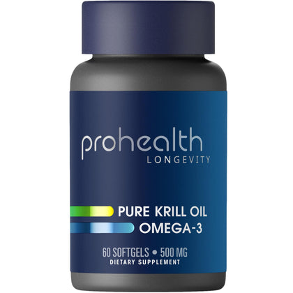 ProHealth Huile de Krill Pure 500 mg, gélules molles vue de face