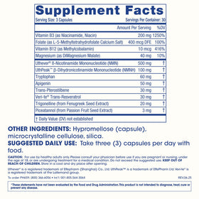 ProHealth NAD Triple support™ affichant la composition