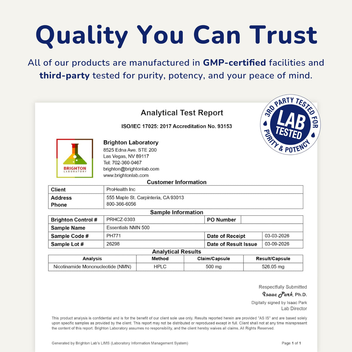 ProHealth NMN 500mg capsules with fresh fruit