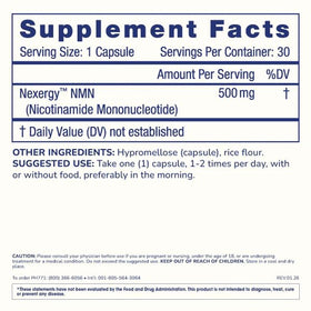 ProHealth NMN 500mg supplement bottle side view