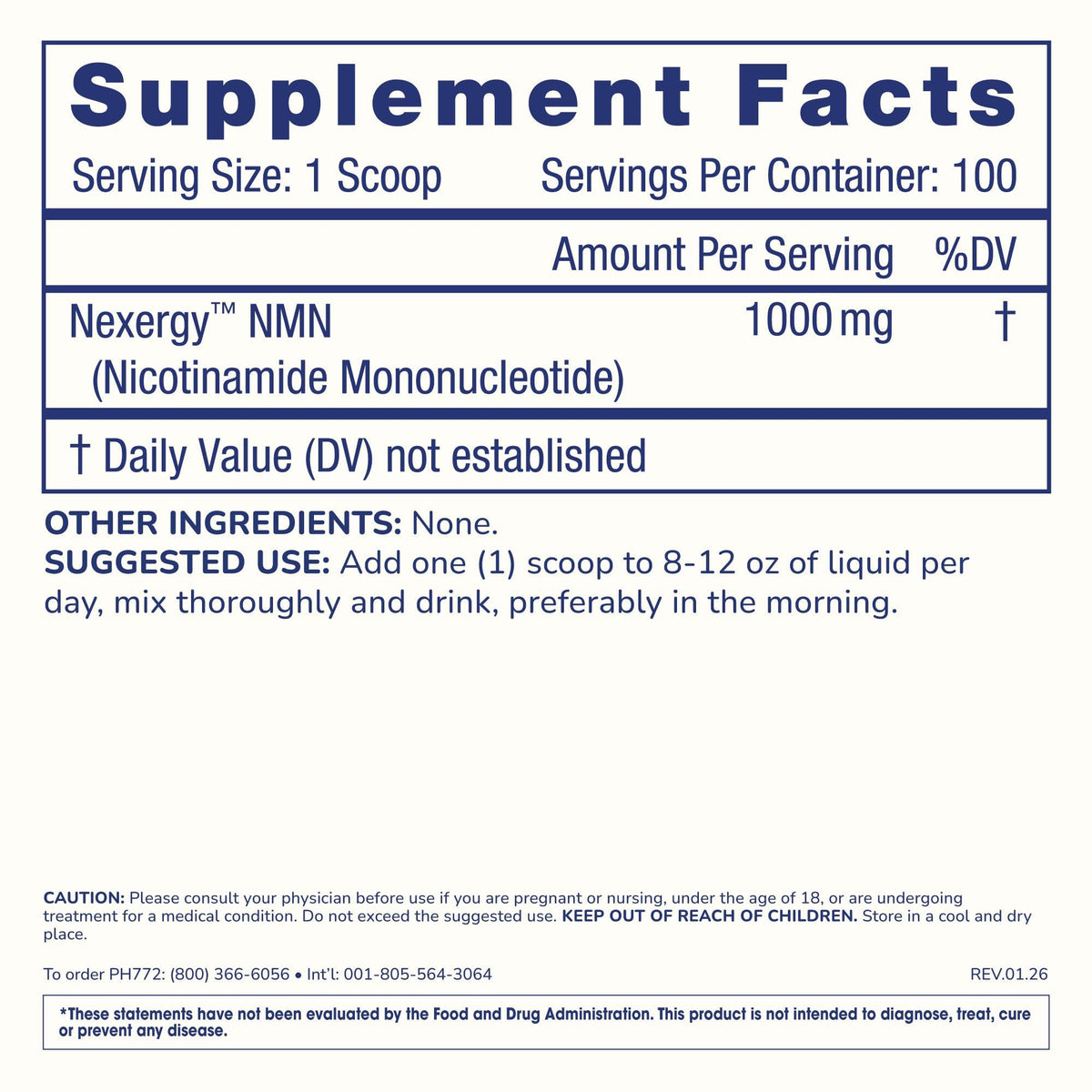 ProHealth NMN Poudre 100g montre la poudre