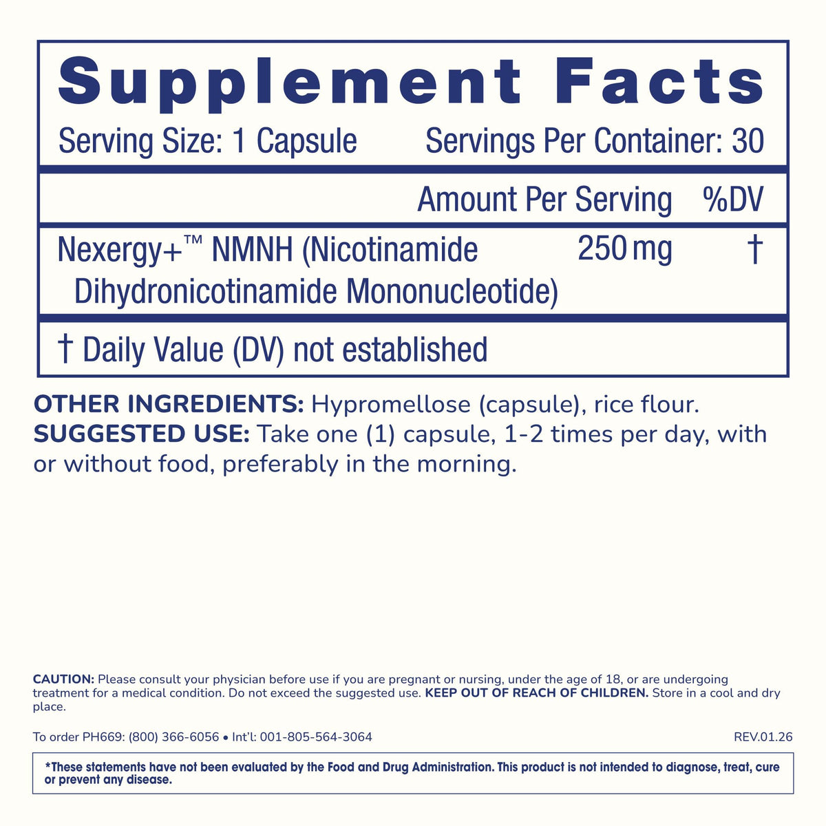 ProHealth NMNH 250mg capsules side view