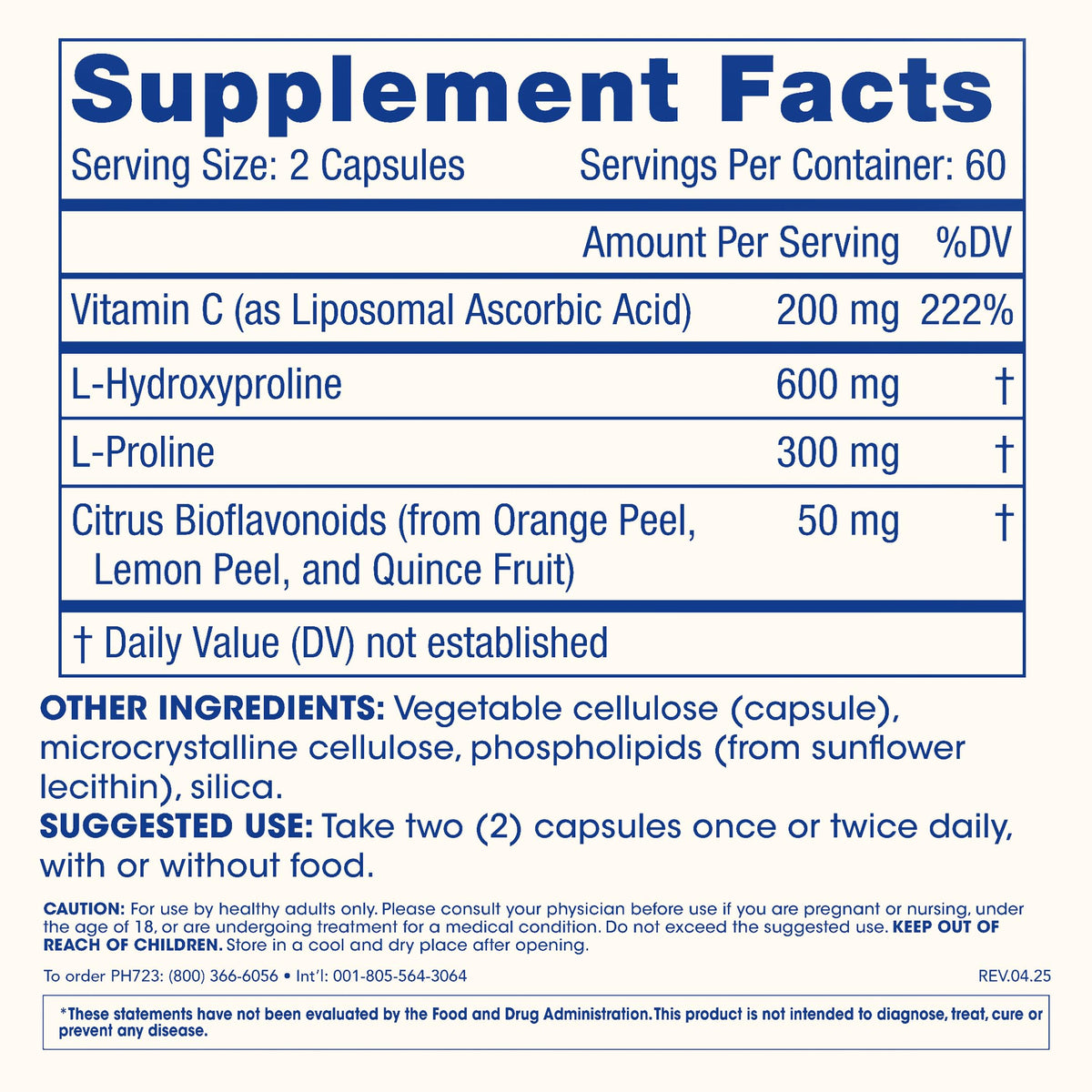 ProHealth Pro Collagen Activator 120 Capsules avec étiquette détaillée