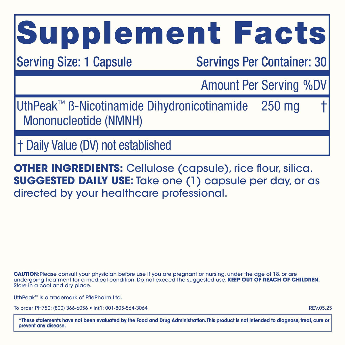 ProHealth Pure NMNH 250 mg 30 capsules sur fond blanc