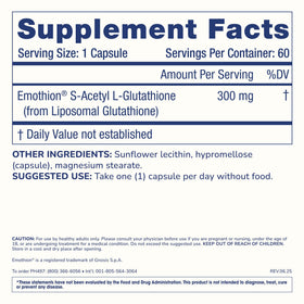 ProHealth S-Acetyl Glutathione 300 mg capsules arrière vue